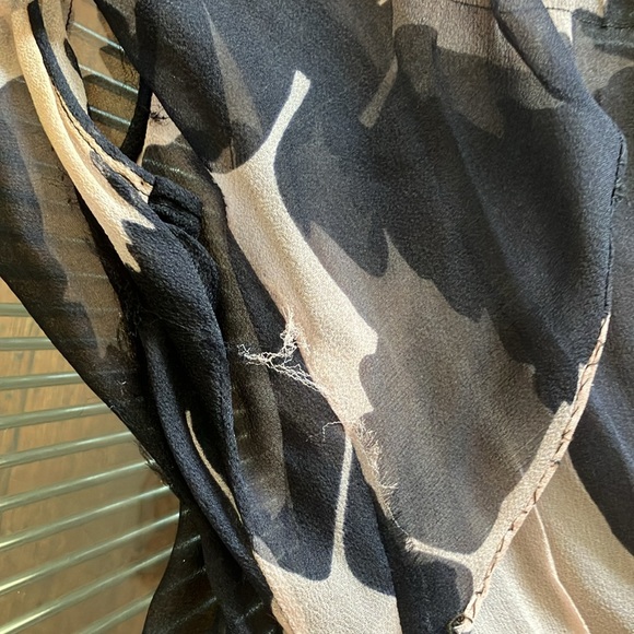 Vintage 20s leaf pattern sheer midi dress size small - Picture 12 of 16